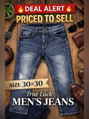 True Luck Denim 30x30 | Stylish Fade Wash | Everyday Essential Jeans